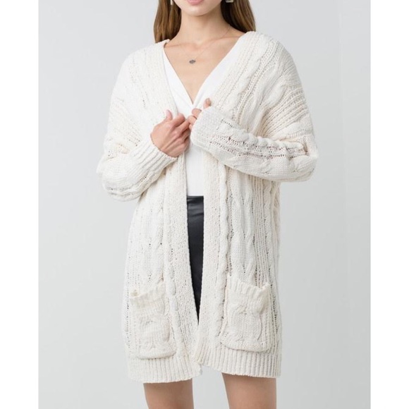 Black chunky cable knit cardigan - Picture 6 of 6